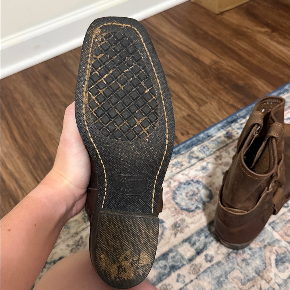 Frye Dark Brown Leather Harness 8R Boots - Picture 5 of 7